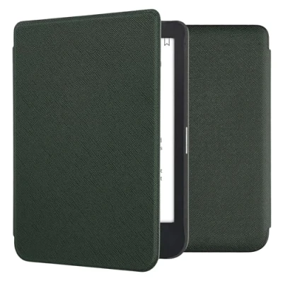 Immagine di kwmobile Custodia eReader Compatibile con Kobo Clara 2E Cover eBook Reader Flip Case Simil Pelle verde scuro
