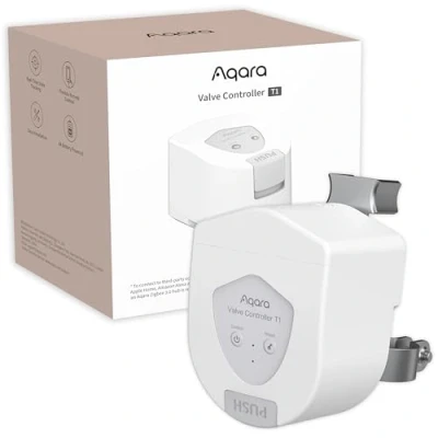 Immagine di Aqara Controller della Valvola T1 di Matter over Bridge, Richiede un Hub Zigbee 3.0, Combinabile con Rilevatori Perdite Acqua per la casa, Supporta Controllo App come HomeKit Alexa Google