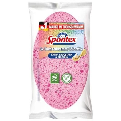 Immagine di Spontex Panno Spugna Color Mix, colorato e saugs Tark, confezione da (1 X 3 pezzi)