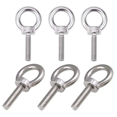 Immagine di Liwein Bullone a Occhiello M8x40 Bulloni per Viti Filettate Maschio 304 Acciaio Inossidabile Filetto Anello Sollevamento Esterni Altalena Casa Ufficio 6 Pezzi