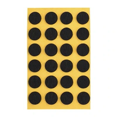 Immagine di peha Feltro Protezione antigraffio per vasi e oggetti decorativi autoadesivi, Soft 1,0 mm di spessore, nero, rotondo 11 (24 pezzi)