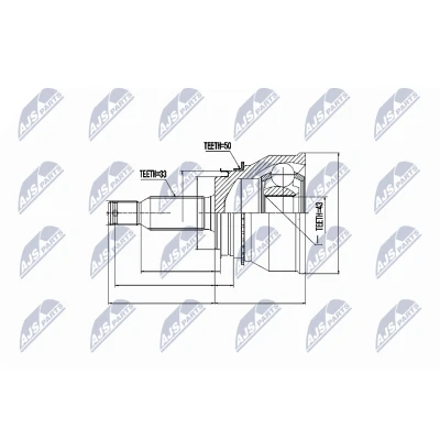Immagine di NTY NPZ MS 038 Kit Giunto Omocinetico MITSUBISHI: PAJERO 3