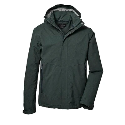 Immagine di killtec Uomo Giacca funzionale/giacca da esterno con cappuccio staccabile cerniera KOS 53 MN JCKT, forest green, 4XL, 41333 000