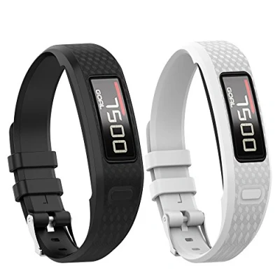 Immagine di Yikamosi Compatibile con Garmin vivofit 1/vivofit 2 Cinturion,Morbido silicone Watch Cinturion traspirante Sostituzione cinghia per 2(Small,Balck+White)