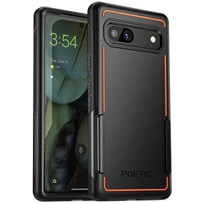 Immagine di Poetic Custodia serie Neon compatibile con Pixel 7A 5G 6,1 pollici, doppio strato, resistente, robusta, leggera, sottile, antiurto, nera