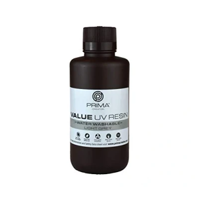 Immagine di PrimaCreator Value Resina UV lavabile in acqua, 500 ml, colore: Grigio chiaro