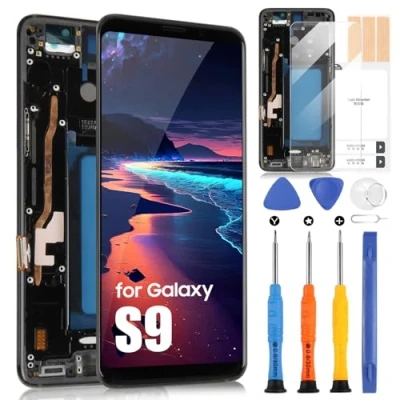 Immagine di LCD Schermo per Samsung S9​ Display Galaxy S9 G960 SM G960F Touch Screen Digitizer Ricambio Assembly + Riparazione Kit con Cornice (Nero, Incell, Senza Fingerprint Unlocking)