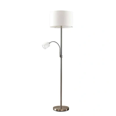 Immagine di lampada da terra &#039;Jaileen&#039; colore Bianco, in tessuto ad es. Soggiorno &amp; Sala pranzo (2 luci,) di Lindby
