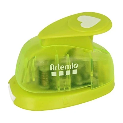 Immagine di Artemio Punzonatrice Piccolo Cuore, 1,6 cm, Numero Uno, a Leva, Colore: Verde, Metallo, Green, 1.3 cm