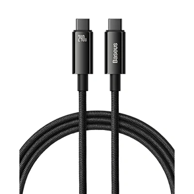Immagine di Baseus cavo USB C 240 W 3 m, di ricarica rapida PD da a C, lega zinco tipo per iPhone 16 Pro/15/14/13/12 MacBook Pro iPad Air Mini Samsung Galaxy S25 S24 S23 S22