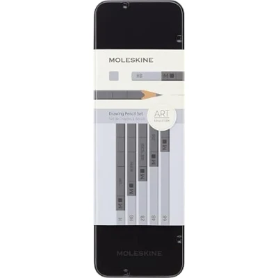 Immagine di Moleskine Set di 5 Matite da Disegno in Grafite, Differenti Gradi, Colori Nero e Grigio