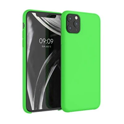 Immagine di kwmobile Cover per Apple iPhone 11 Pro Max Custodia Back Case Smartphone in Silicone TPU Protezione Gommata verde lime