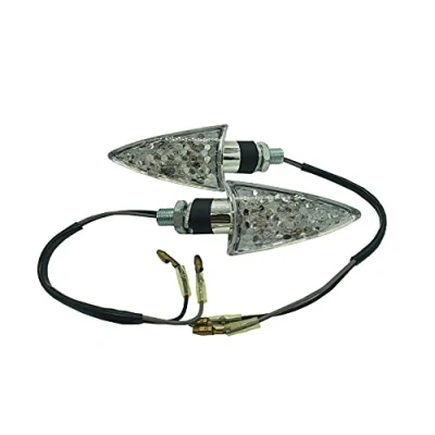 Immagine di one by Camamoto coppia kit frecce (cod 77206153C indicatori cromate 25 leds gambo corto omologate CE attacco universale compatibile con moto scooter cafe race motard enduro quad)
