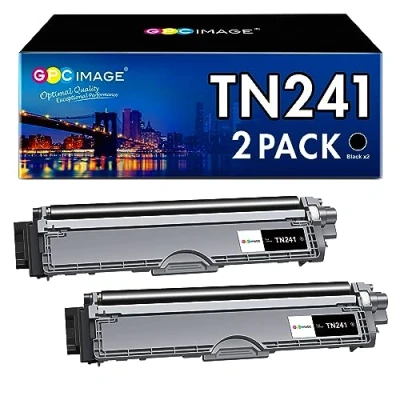 Immagine di GPC Image Compatibili Cartucce di Toner Sostituzione per Brother TN241 MFC 9140CDN 9340CDW 9330CDW DCP 9020CDW 9022CDW 9015CDW HL 3150CDW 3140CW (Nero, 2 Pack)