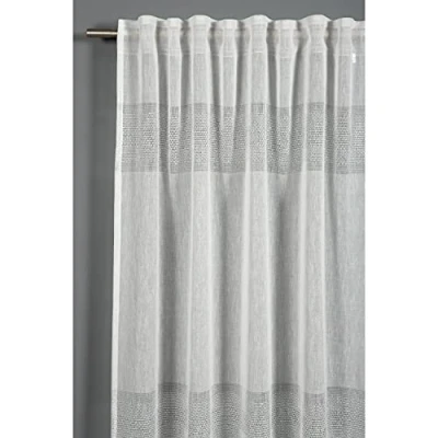 Immagine di GARDINIA Tenda Con Occhielli, Strisce 3D, Filtrante e Trasparente, Bianco, 140 x 245 cm