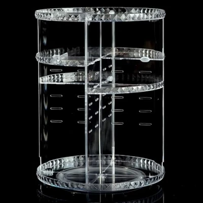 Immagine di ZHYLUO Porta Trucchi Rotante a 360 Organizer Multifunzione Organizzatore di Trucco Make Up Ripiani Regolabili per Bagno,Vanity,Camera da Letto