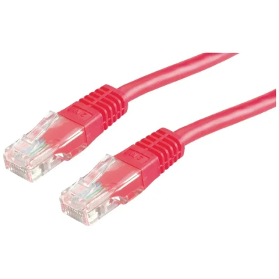 Immagine di Roline 21.15.0521 RJ45 cavo di rete, patch CAT 5e U/UTP 0.50 m Rosso (chiaro) 1 pz.