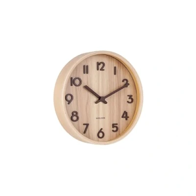 Immagine di Karlsson KA5808WD Orologio da Parete Rotondo Pure Small, D22 x 4,5 cm, Colore Tiglio, Legno Chiaro Beige, 14x7x5 cm