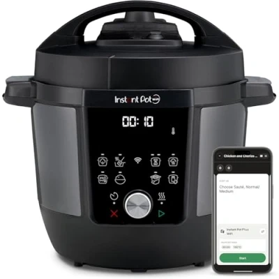 Immagine di Instant Pot Plus Multicooker 9 in 1 da 5,7L acciaio inossidabile spazzolato, cuoce a pressione, cottura lenta, cuociriso, rosola, prepara yogurt, scalda, vapore, sous vide, sterilizza
