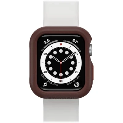 Immagine di OtterBox All Day Bumper per Apple Watch Series SE (2ª gen/1ª gen)/6/5/4 44mm, antichock e cadute, sottile protettivo schermo bordi dell&#039; Watch, Marrone/Rosso