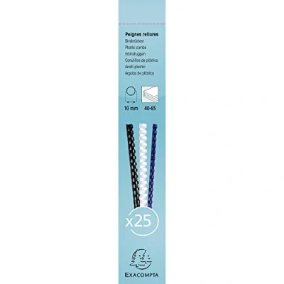 Immagine di Exacompta Rif. 76301E Confezione da 25 raccoglitori a spirale in PVC nero 10 mm, per collegare 40 65 fogli 80 g, formato A4 o A3 paesaggio, adatto qualsiasi tipo di macchina ad anelli