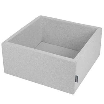 Immagine di KiddyMoon 90X40cm/SENZA Palline Quadrato Piscina Di Colorate Per Bambini Fabbricato In EU, Grigio Chiaro