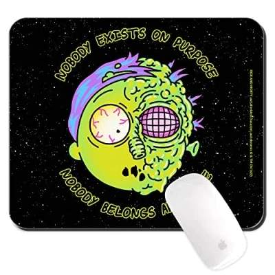 Immagine di ERT GROUP tappetino per mouse Rick and Morty originale e con licenza ufficiale PC, motivo 010 nero, computer, antiscivolo, 225 mm x 189