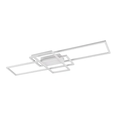 Immagine di Trio, Plafoniera, Irvine incl. 1 x LED,SMD,60,0 Watt,3000 6500K,7100 Lm. Finitura: Metallo, bianco opaco L:105,0cm, L:42,0cm, A:6,5cm Comando a distanza,