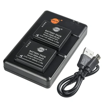 Immagine di DMW BLE9 BLE9E BLG10 Batteria di ricambio ricaricabile e doppio caricatore compatibile con Leica BP DC15E, Lumix DMC GF6 GX7 LX100 DC GX9 II ecc