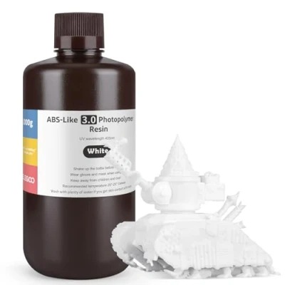 Immagine di ELEGOO Resina ABS Like 3.0, LCD UV Rapida Alta Precisione, Non Brittle, Migliorata Forza e Durezza per LCD/DLP Stampante 3D Fotopolimerica, Bianco 1000G