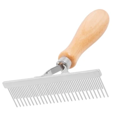 Immagine di GROOM PROFESSIONAL Rastrello in legno per cani la toelettatura del cane dispone di perni lunghi e corti rimuovere efficacemente il sottopelo spesso adatto tutte le razze