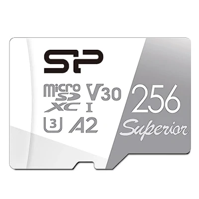 Immagine di Silicon Power 256 GB Superior Micro SDXC UHS I (U3), V30 4K A2, compatibile con GoPro Hero 9 Scheda MicroSD ad alta velocità adattatore