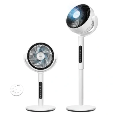 Immagine di LEVOIT Ventilatore a Piantana 20dB, Silenzioso per Camera da Letto, Tavolo 2 in 1 Fino 30m, Oscillazione 90+120 con Telecomando, 12 Velocità, 4 Modalità, Timer Ore