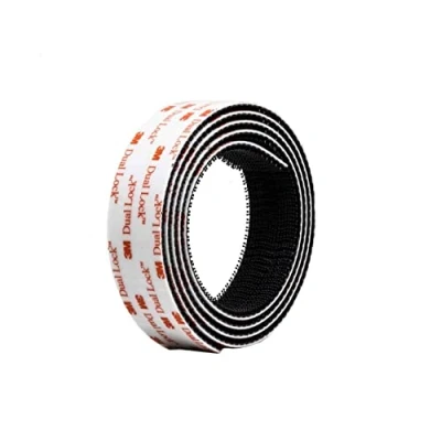 Immagine di 3 M Dual Lock SJ3550, 1 Striscia Adesiva con lock, Chiusura a Pressione, prodotto altamente adesivo per Auto, Dashcam, Go Pro, Supporto Pagamento Pedaggio, Fai da te (25,4 mm x m) Nero