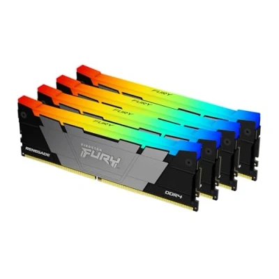 Immagine di Kingston FURY Renegade RGB 32GB 3600MT/s DDR4 CL16 DIMM (Kit da 4) Memoria Gaming per Computer KF436C16RB2AK4/32