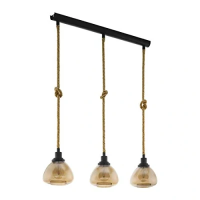 Immagine di Eglo Rampside Lampada a Sospensione Vintage in Design Industriale, 3 Punti Luce, Nero