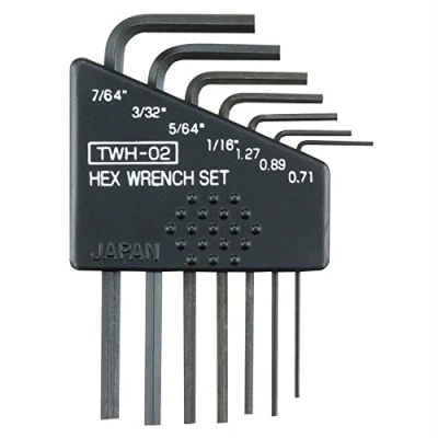 Immagine di ENGINEER TWH 02 Set di 7 chiavi a brugola imperiali (piccole dimensioni), realizzate in Giappone, colore: nero