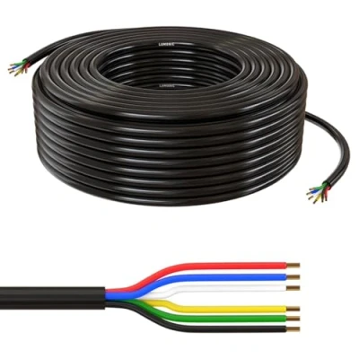 Immagine di Lumonic 6x 0,34mm² cavo di controllo LED nero 20m I a 6 conduttori con guaina flessibile schermato, prolunga LiYY, al