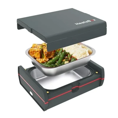 Immagine di Faitron HeatsBox Contenitore per il pranzo elettrico, riscaldamento degli alimenti, batteria integrata, ciotola in acciaio inox a tenuta stagna (925 ml) (Pro)