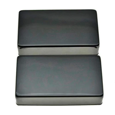 Immagine di KAISH Set di 2 coperture per pickup chitarra Humbucker, in ottone, senza fori, colore: nero