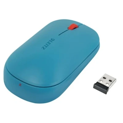Immagine di Leitz Sure Track Mouse Wireless, Design Ambidestro per Laptop / Computer, Connessione Bluetooth o Dongle USB A da 2.4 GHz, Compatibile con Windows, Android e Apple, Gamma Cosy, Blu Calmo