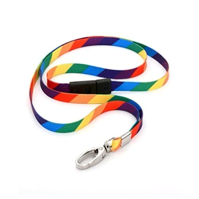 Immagine di CKB LTD Arcobaleno cordini di sicurezza agrave con gancio, multicolori, laccio da mettere attorno al collo clip girevole in metallo, divertenti, alla moda, multicolore 20 pezzi