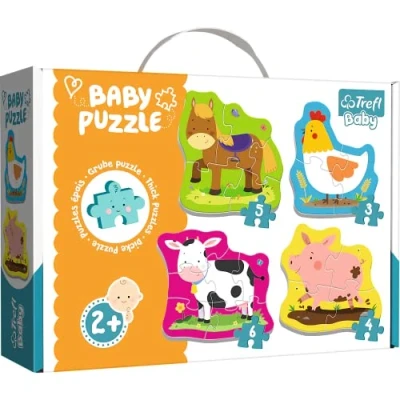 Immagine di Trefl Puzzle Animali in Campagna da 3 a 6 Elementi, 4 Set, per Bambini 2 Anni, Colore