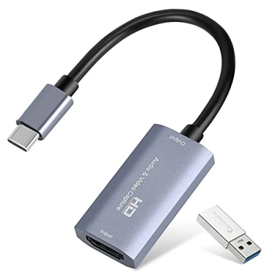 Immagine di Scheda di acquisizione video, USB3.0 HDMI a USB C audio, 4K 1080P 60FPS con dispositivi adattatore tipo per videogiochi Live Streaming Videoregistratore,