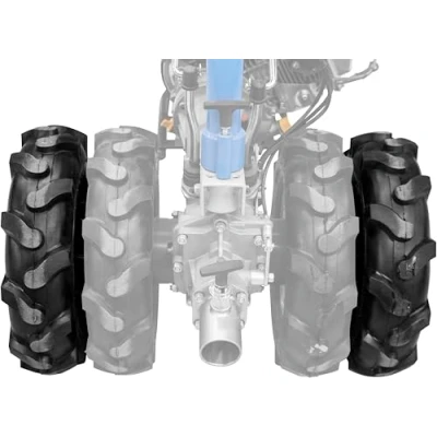 Immagine di Güde 95182 Set Ruote Doppio Pneumatico GDB 62 (2 4.00 8, 2 adattatori, Adatto per: 95180 e 95187 motocoltivatore), Blu