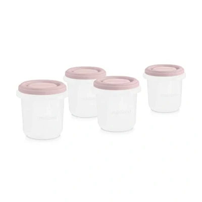 Immagine di Miniland Set 4 Hermisized Blush 200ml. Confezione da ermetici graduati (200ml), sicuri, resistenti e adatti per lavastoviglie, microonde congelatore. Collezione Terra.