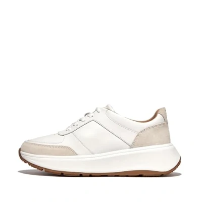Immagine di Fitflop F Mode Leather/Suede Flatform Sneakers, Scarpe da Ginnastica Donna, Bianco Urbano, 43 EU