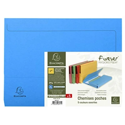 Immagine di Exacompta 46971E Cartelle con Tasca, 24.5x32.5 cm, Multicolore