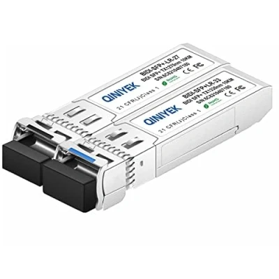 Immagine di QINIYEK Una coppia 10G BIDI SFP+ modulo in fibra monomodale, LC LR 1270nm 1330nm, Simplex per Cisco SFP BXD I (1330nm TX/1270nm RX) / BXU (1270nm TX/1330nm RX),10KM, with DDM