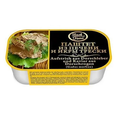 Immagine di Best Time Spalmabile per pane in fegato di merluzzo e caviale, confezione da 3 (3 x 120 g)